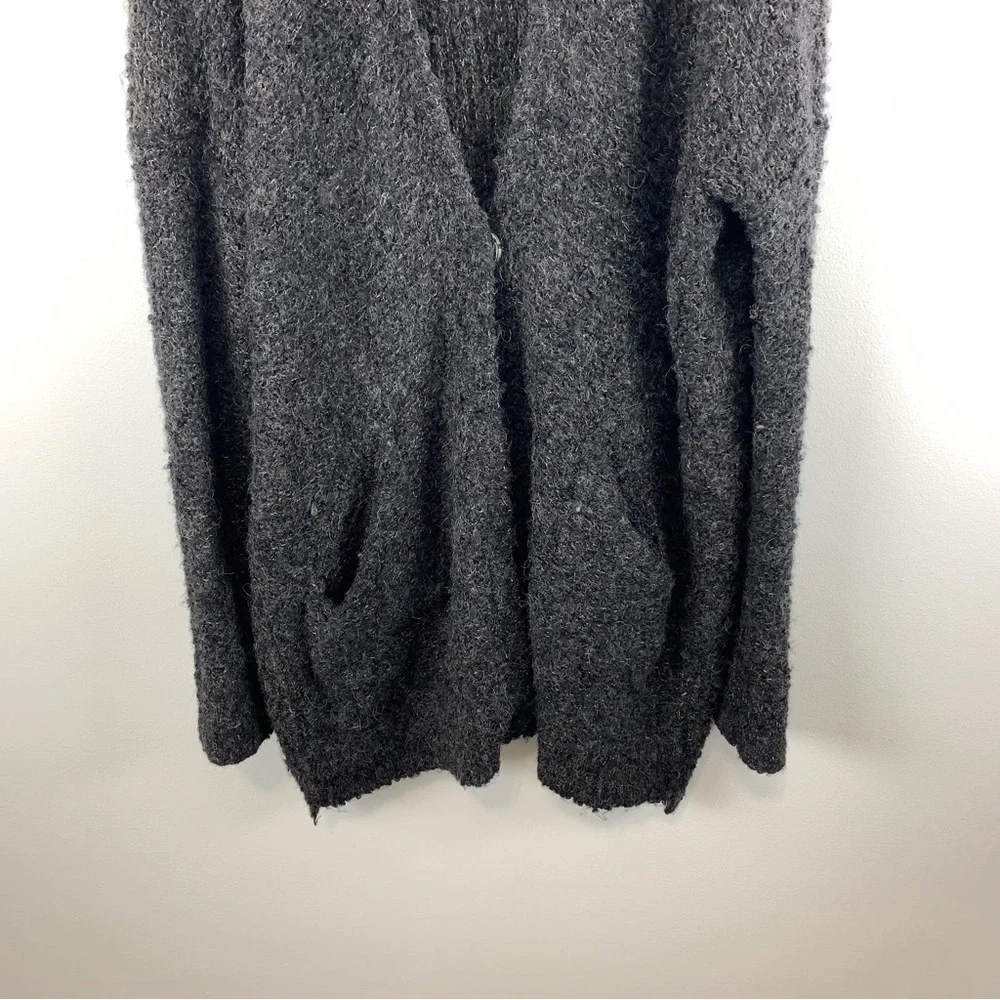 Free People Boucle Cardi Sweater in Black Size Medium Alpaca Blend